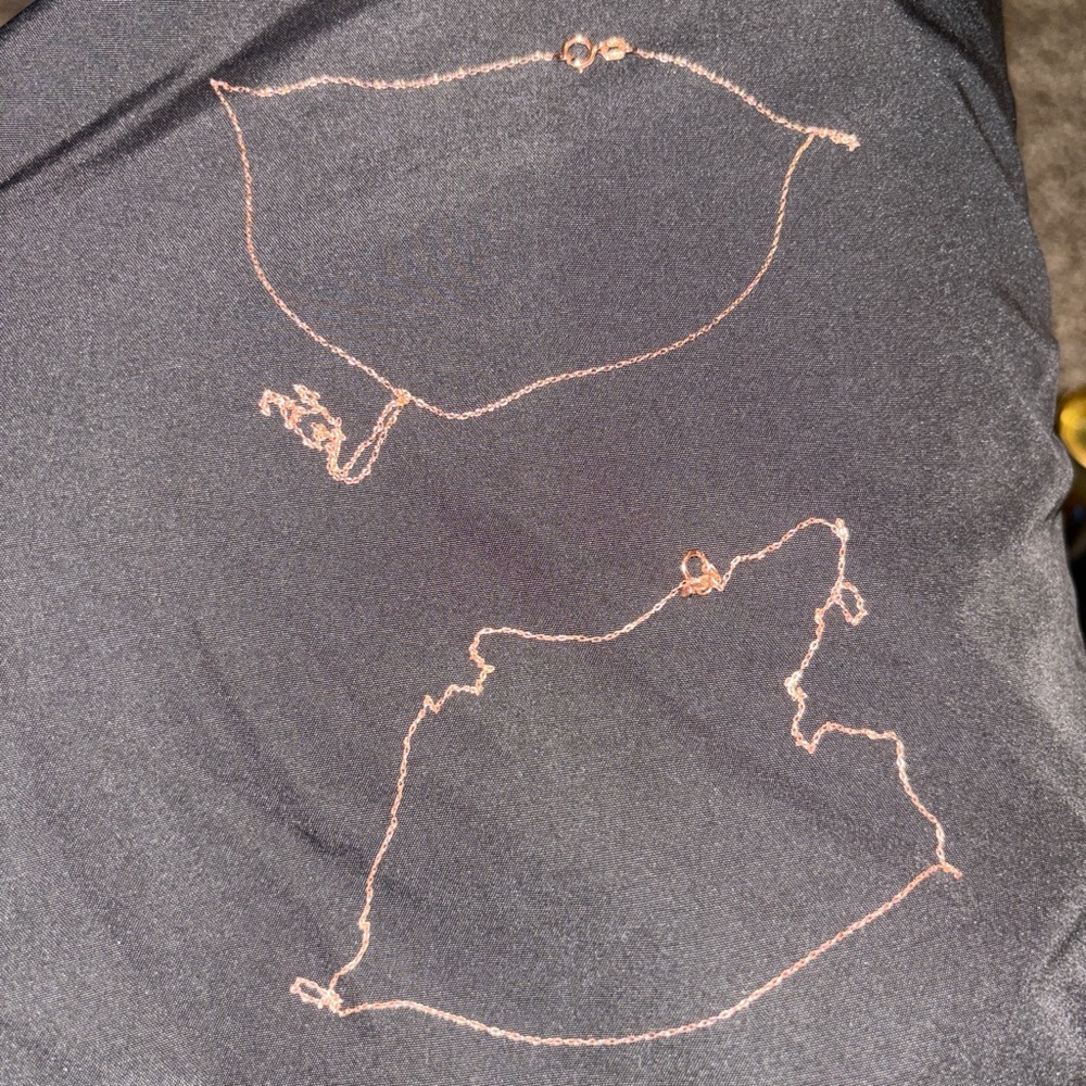 Delicate Rose Gold Chain Necklace Set
